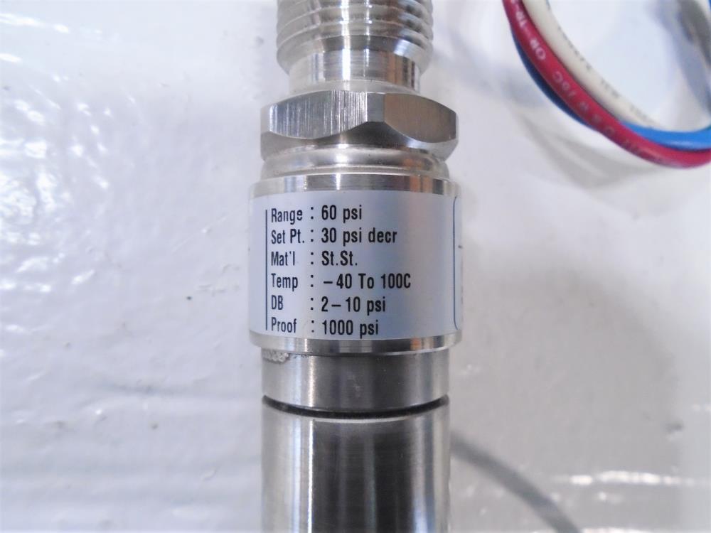 Ashcroft ASeries 60 PSI Pressure Switch APAN41P012CS256030D, Single SPDT